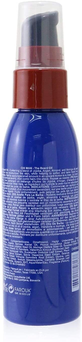 CHI Man Beard Oil. Moisturizes and Softens Beard. With Oud Fragrance, Oud, 2 ounces
